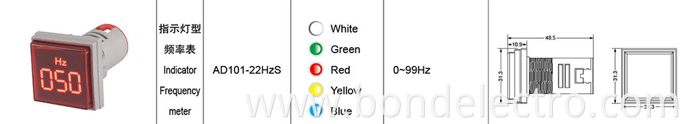 Digital Tube 0-99Hz Frequency Meter-square data